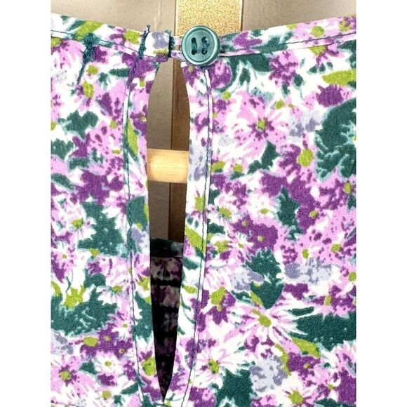 Anthropologie Pleione Floral Ruched Peplum Blouse Sz XS EUC - Picture 3 of 10